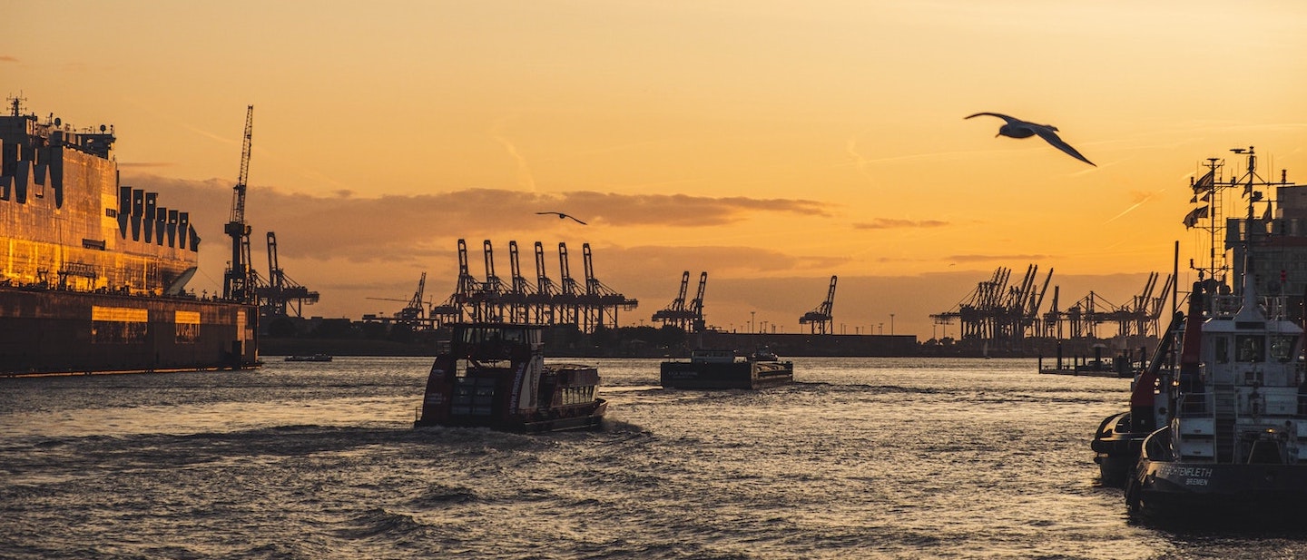 Foto: Blick auf Hamburger Hafen